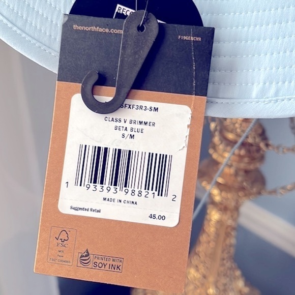 Brand New The North Face Class V Brimmer Bucket Hat Beta Blue UPF 40+ Protection - Picture 9 of 15